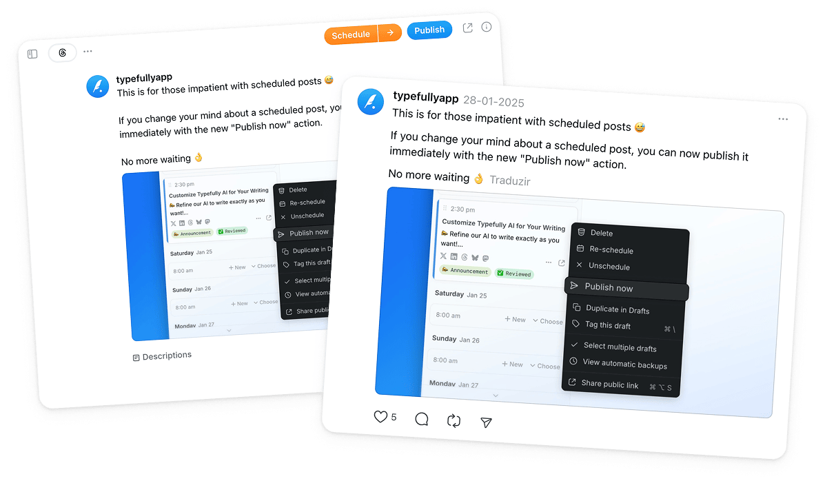Scheduling Threads posts with Typefully