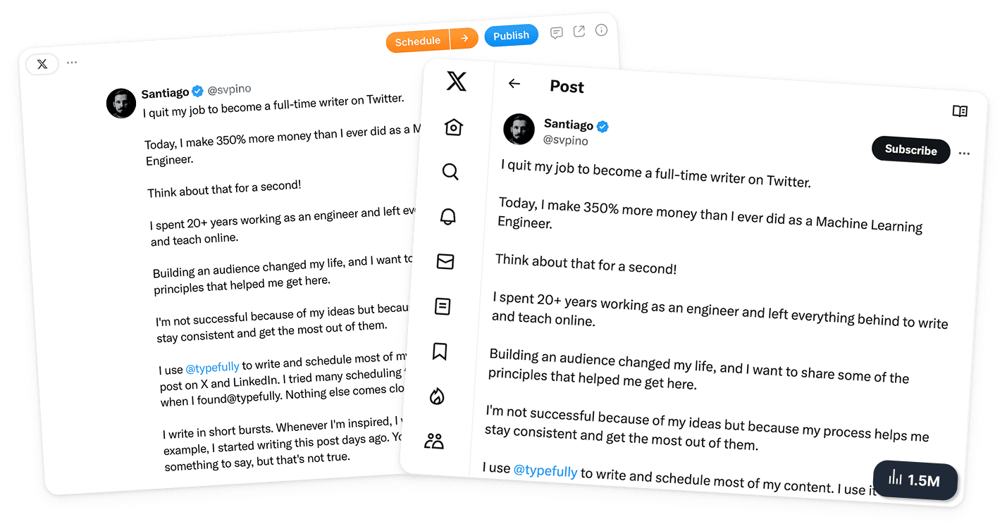 X (Twitter) scheduling with Typefully